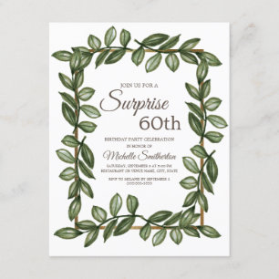 Invitation Surprise 60e anniversaire Feuilles verts