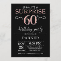 Surprise 60e anniversaire Noir et Rose Or rose