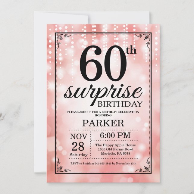 Invitation surprise 60e anniversaire Parties scint (Devant)