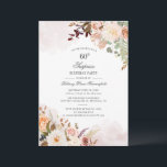 Invitation Surprise 60e anniversaire Pastel Floral Script<br><div class="desc">Surprise 60e Anniversaire Pastel Floral Script Invitation que vous pouvez facilement customiser avec votre nom et des détails spécifiques de la fête. Réutiliser complètement pour d'autres événements spéciaux et célébrations si vous cliquez sur le bouton "Customiser ceci" imbriqué sous le bouton "Personnaliser". Avec ses feuillages pastel et verdoyants et ses...</div>