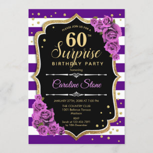 Invitation Surprise 60e anniversaire - Purple Gold