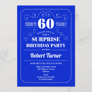 Invitation Surprise 60e anniversaire - Royal Blue