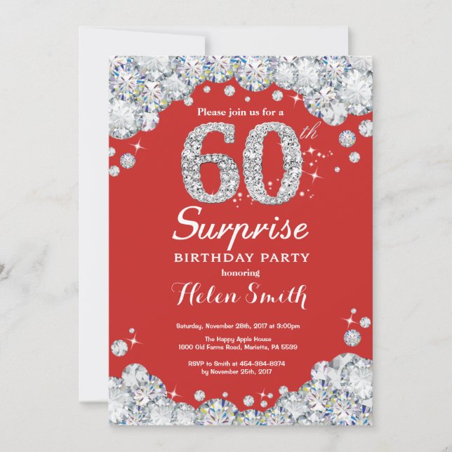 Invitation surprise 60e anniversaire Silver Diamon (Devant)