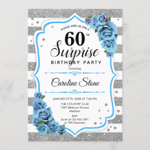 Invitation Surprise 60e anniversaire - Silver White Blue