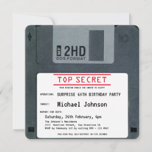 Invitation Surprise 60e anniversaire Top Secret 80s Disque