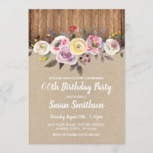 Invitation SURPRISE 60ème et tout âge fête d'anniversaire Inv