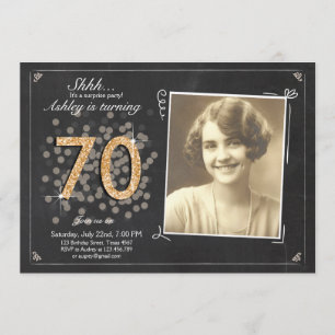 invitation surprise 70e anniversaire Chalkboard vi