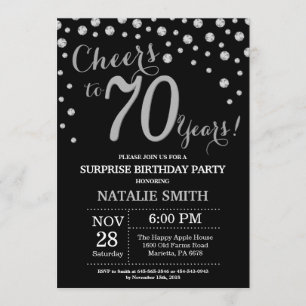 Invitation Surprise 70e anniversaire Diamant noir et argent