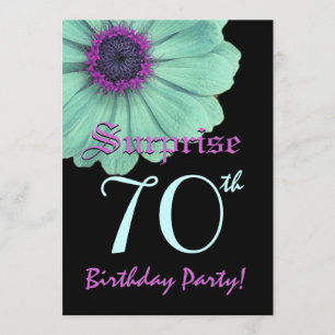 Invitation SURPRISE 70e anniversaire Modèle Green Purple Dais