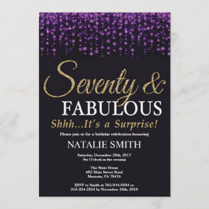 Invitation Surprise 70e anniversaire Parties scintillant viol