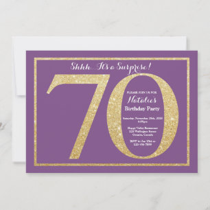 Invitation Surprise 70e anniversaire Parties scintillant viol
