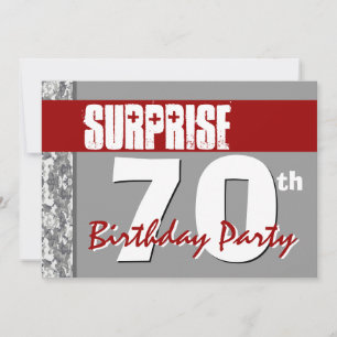 Invitation Surprise 70e anniversaire Red and Grey V03