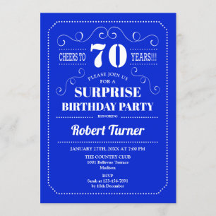 Invitation Surprise 70e anniversaire - Royal Blue