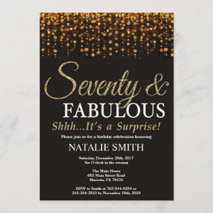 Invitation Surprise 70e anniversaire Soixante-dix et l'or fab
