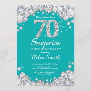 Invitation Surprise 70e anniversaire Turquoise et diamant d'a