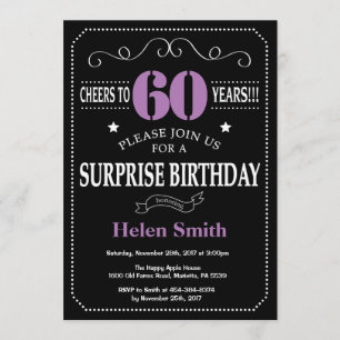 Invitation surprise 70e anniversaire violet et noi