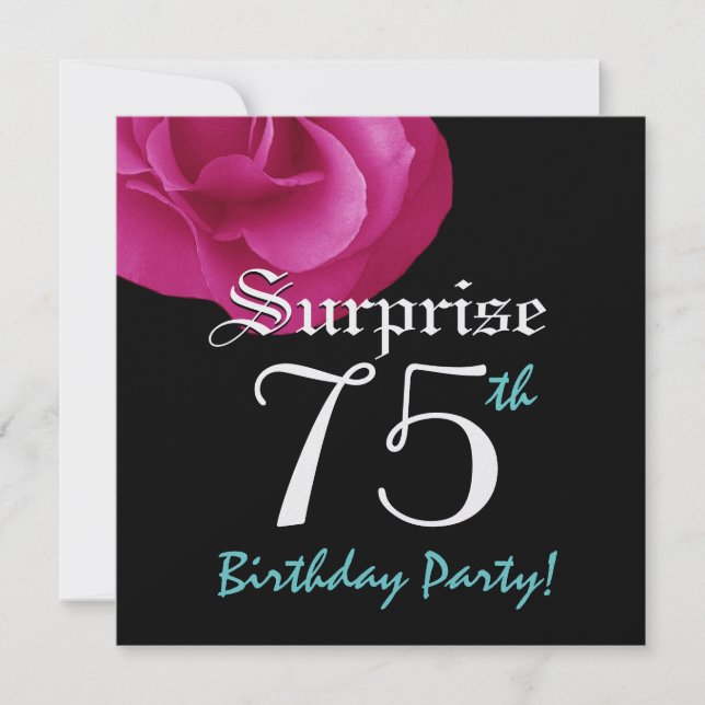 Invitation SURPRISE 75e anniversaire de la fête Rose vive (Devant)