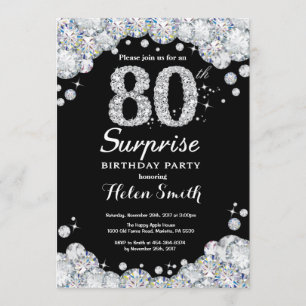 Invitation surprise 80e anniversaire Silver Diamon