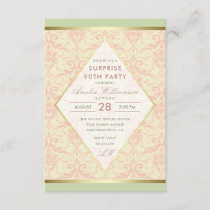 Invitation Surprise 90e anniversaire  Damask Diamond Bow