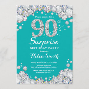 Invitation Surprise 90e anniversaire Diamant Turquoise et Arg