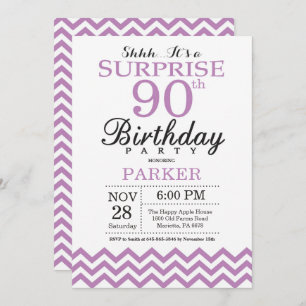 Invitation surprise 90e anniversaire Parties scint