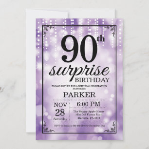 Invitation surprise 90e anniversaire Parties scint