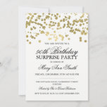 Invitation Surprise 90th Birthday Party Gold Foil Confeti<br><div class="desc">Elegant 90th Surprise Birthday Party Invite with Gold Foil Confeti (IT'S NOT A REAL FOIL) Motif on white background,  custom name and date and additional text.</div>