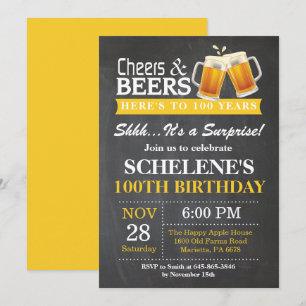 Invitation Surprise Acclamations et Bières 100e Anniversaire