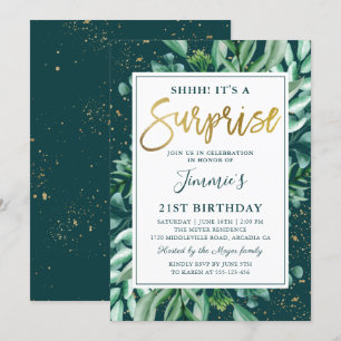 Invitation Surprise Anniversaire Chic verdure Parties scintil