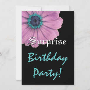 Invitation SURPRISE Anniversaire Rose Daisy Nom personnalisé