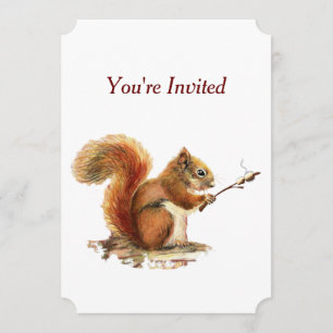 Invitation Surprise BBQ BBQ Anniversaire Humour d'écureuil