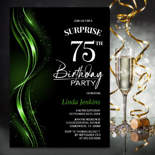 Invitation Surprise Black Green 75e anniversaire