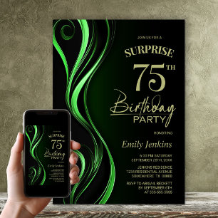 Invitation Surprise Black Green 75e anniversaire