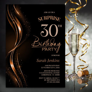 Invitation Surprise Black Orange 30e anniversaire