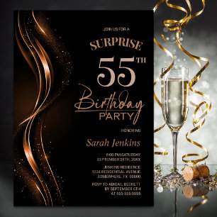 Invitation Surprise Black Orange 55e anniversaire