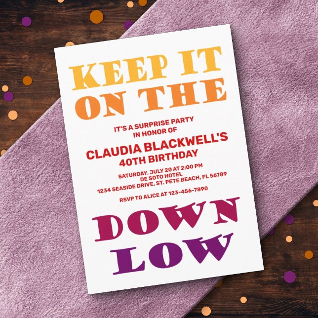 Invitation Surprise Citation colorée amusante Anniversaire (Créateur téléchargé)