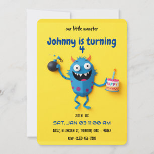 Invitation Surprise d'anniversaire explosive - Monster Mayhem