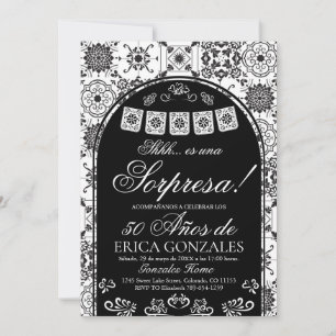 Invitation Surprise d'anniversaire numéro 50 en Papier découp