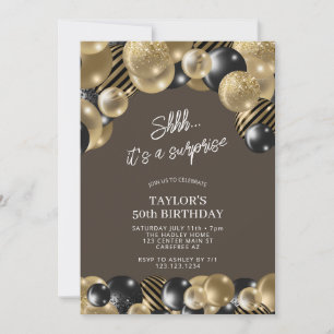 Invitation Surprise de 50e anniversaire Brun et Or