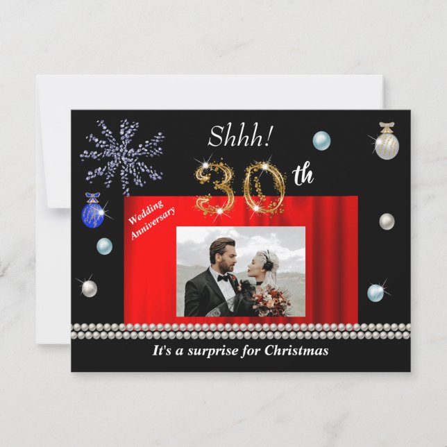 Invitation Surprise de Noël pour les 30 ans, gardez la date (Devant)