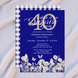 Invitation Surprise des fleurs sauvages blanches pour les 40