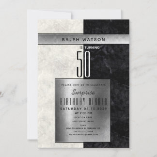 Invitation Surprise Élégant 50e Anniversaire