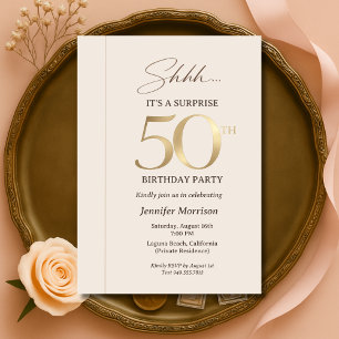 Invitation Surprise Élégant pour 50 ans