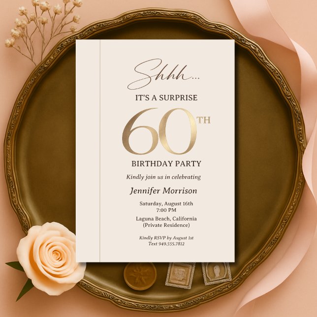 Invitation Surprise Élégant pour les 60 ans (Créateur téléchargé)