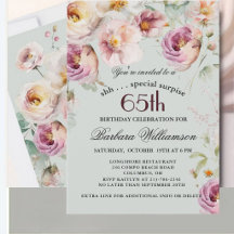 Surprise élégante de fleurs peintes pour 65e anniv