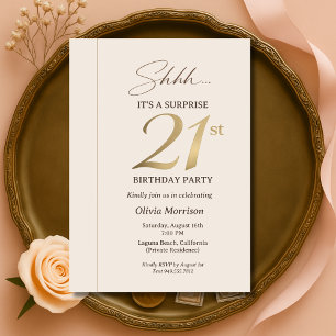 Invitation Surprise Élégante pour les 21 Ans
