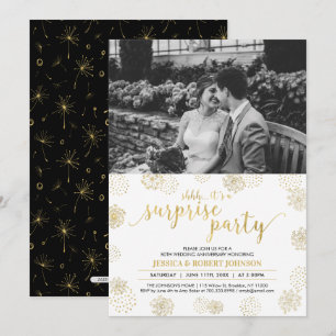Invitation Surprise en or 50e anniversaire de mariage