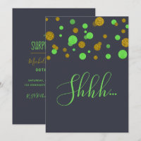 Surprise fête d'anniversaire confetti vert et or
