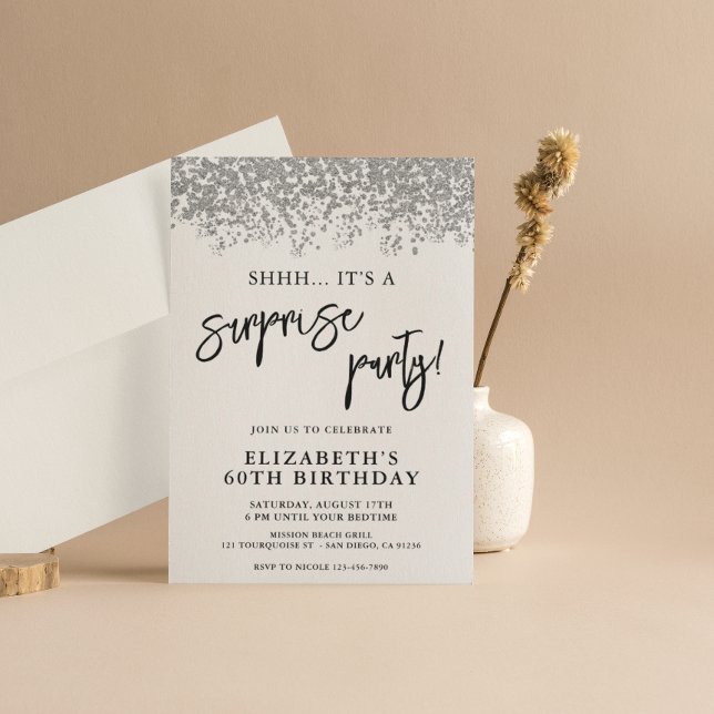 Invitation Surprise fête d'anniversaire n'importe quel âge bl (Créateur téléchargé)