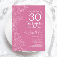 Surprise fête du 30e anniversaire - Floral rose